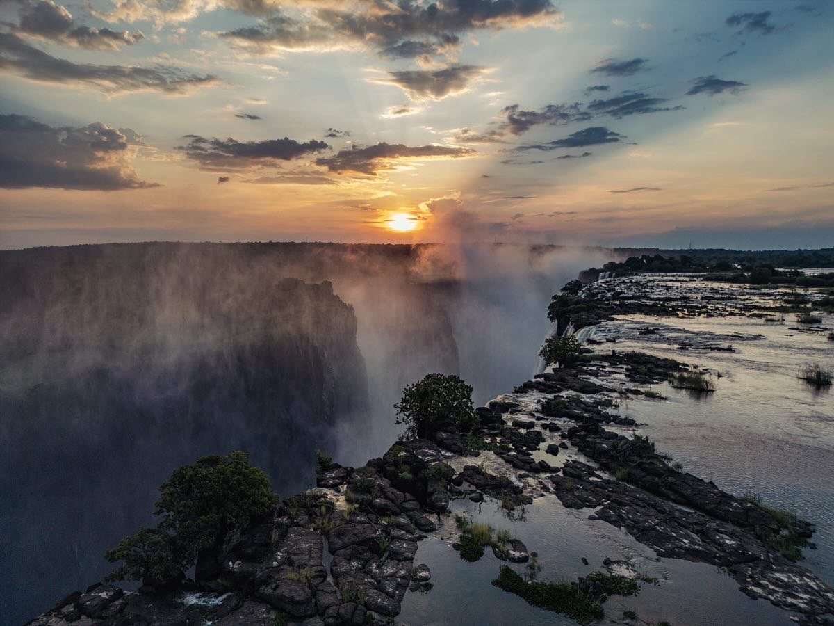Victoria Falls at sunset, Zimbabwe